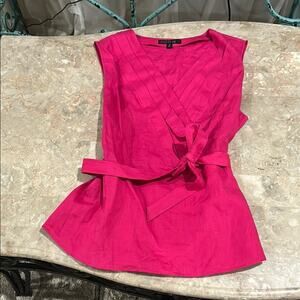 Lafayette 148 Pink Sleeveless Linen Top Size 18